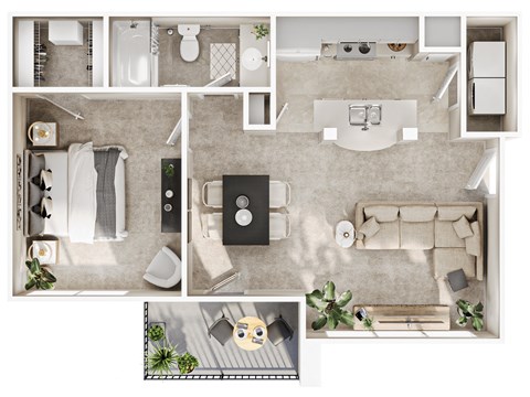 an overhead view of the floor plan of the living room of a house